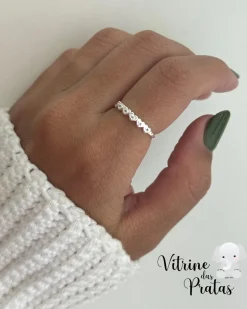 Anel Corações Cravejados