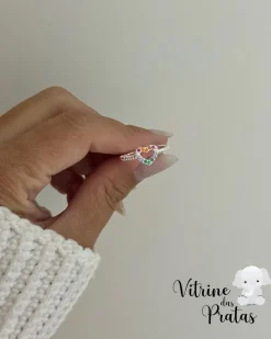 Anel Coração Color Cravejado