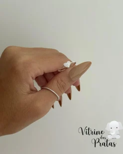 Anel Coração Cravejado