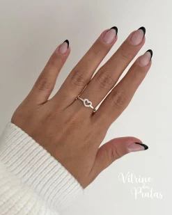 Anel Coração Cravejado Vazado