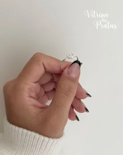 Anel Coração Cravejado Vazado