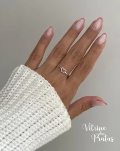 Anel Coração Rubi Cravejado Vazado