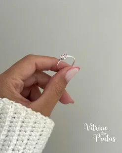 Anel Coração Rubi Cravejado Vazado