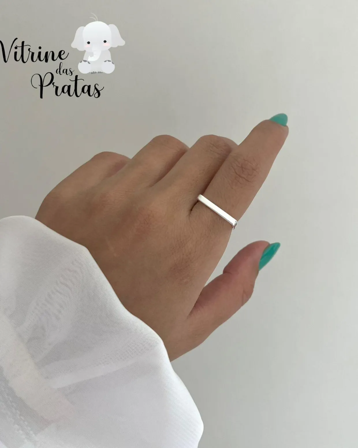 Anel Liso com Frente Quadrado