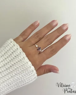 Anel Regulável com Zircônia Oval Ametista