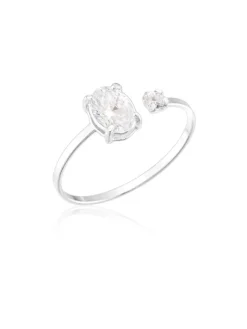 Anel Regulável com Zircônia Oval