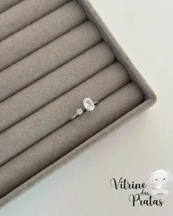 Anel Regulável com Zircônia Oval