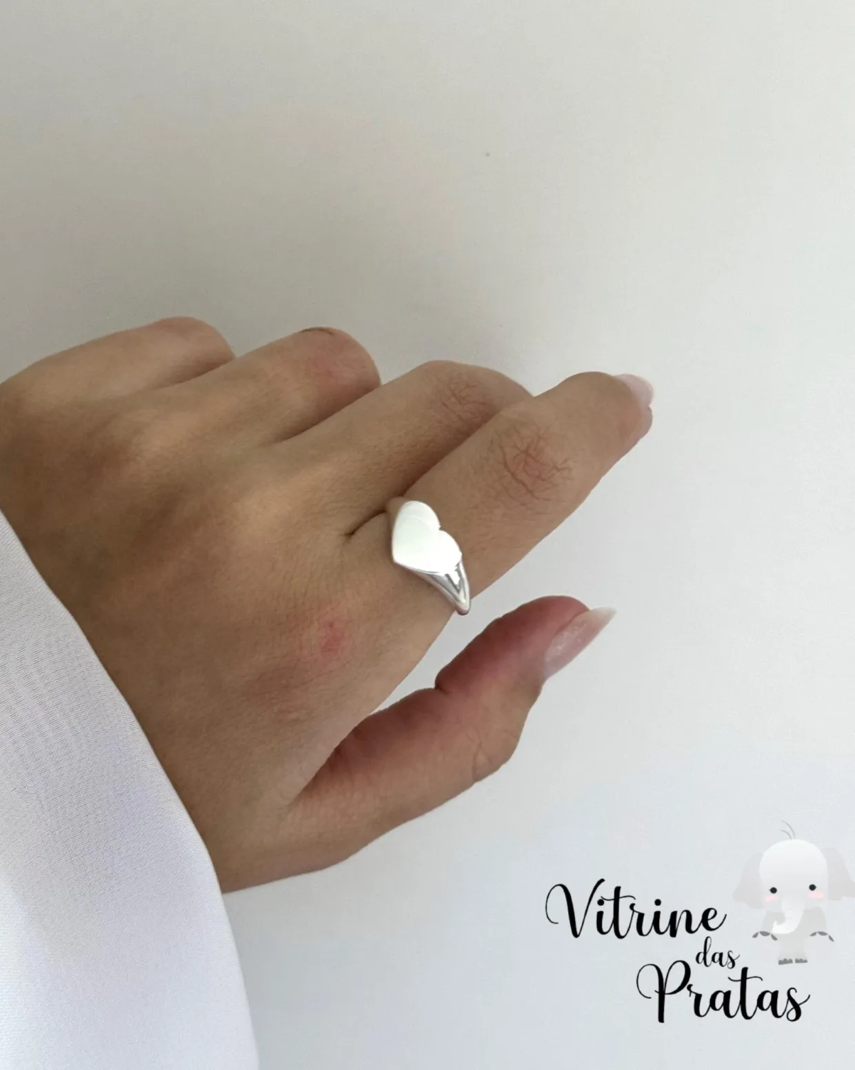 Anel Regulável Coração Personalizado