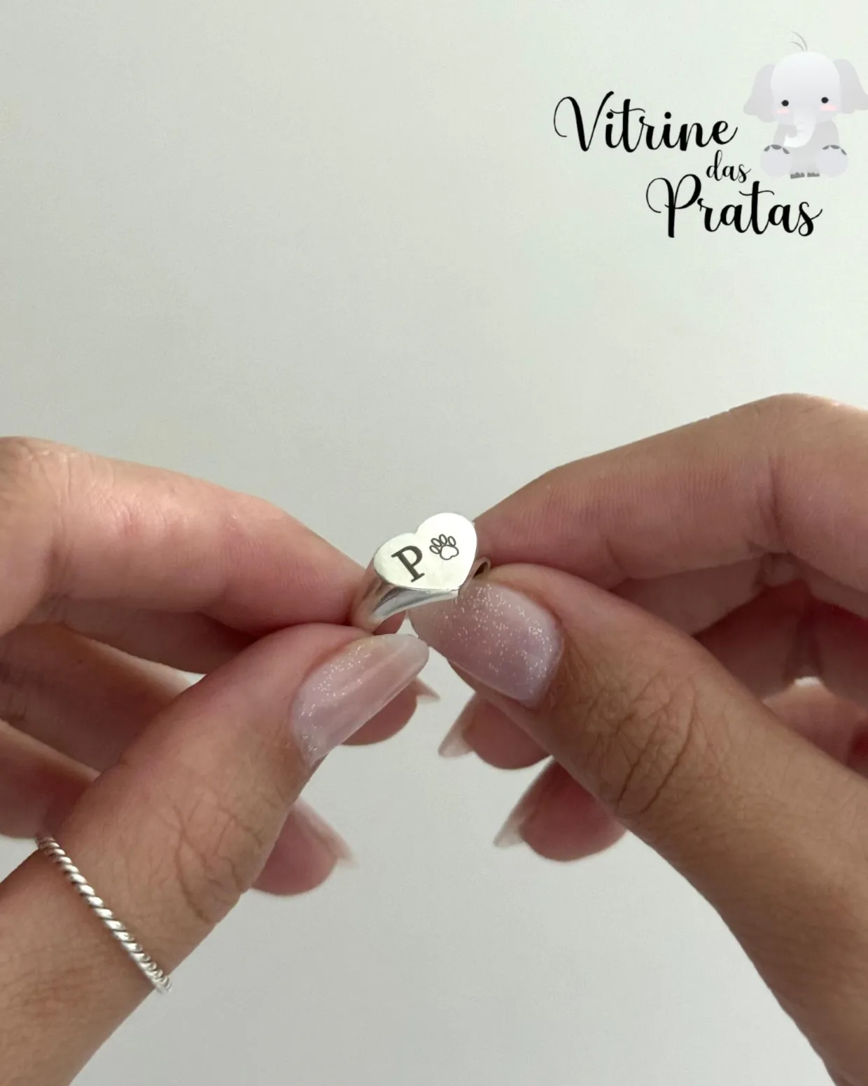 Anel Regulável Coração Personalizado