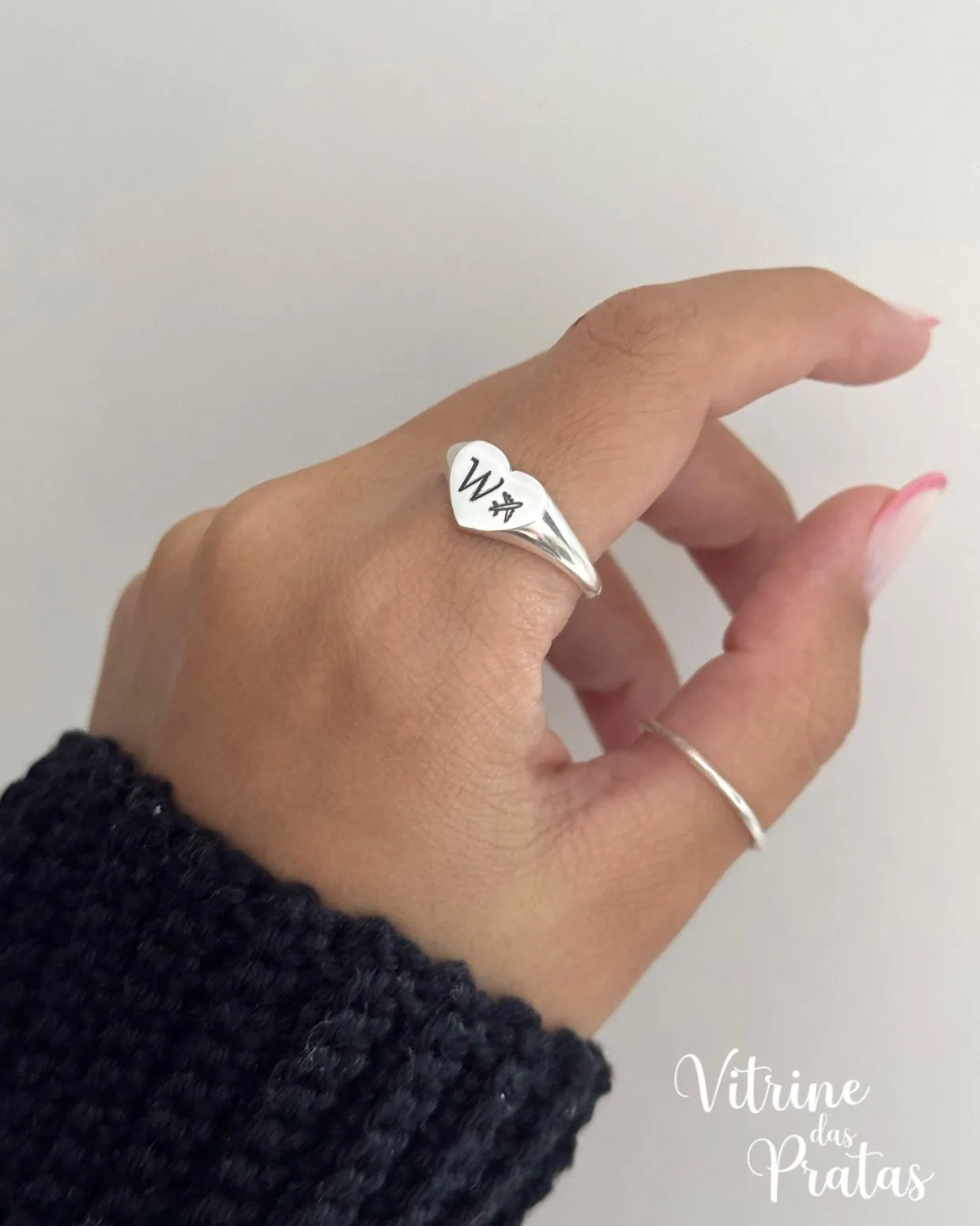 Anel Regulável Coração Personalizado