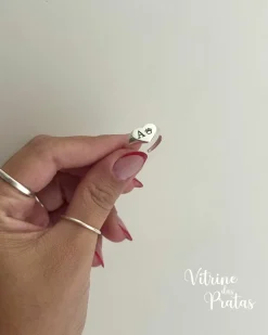 Anel Regulável Coração Personalizado