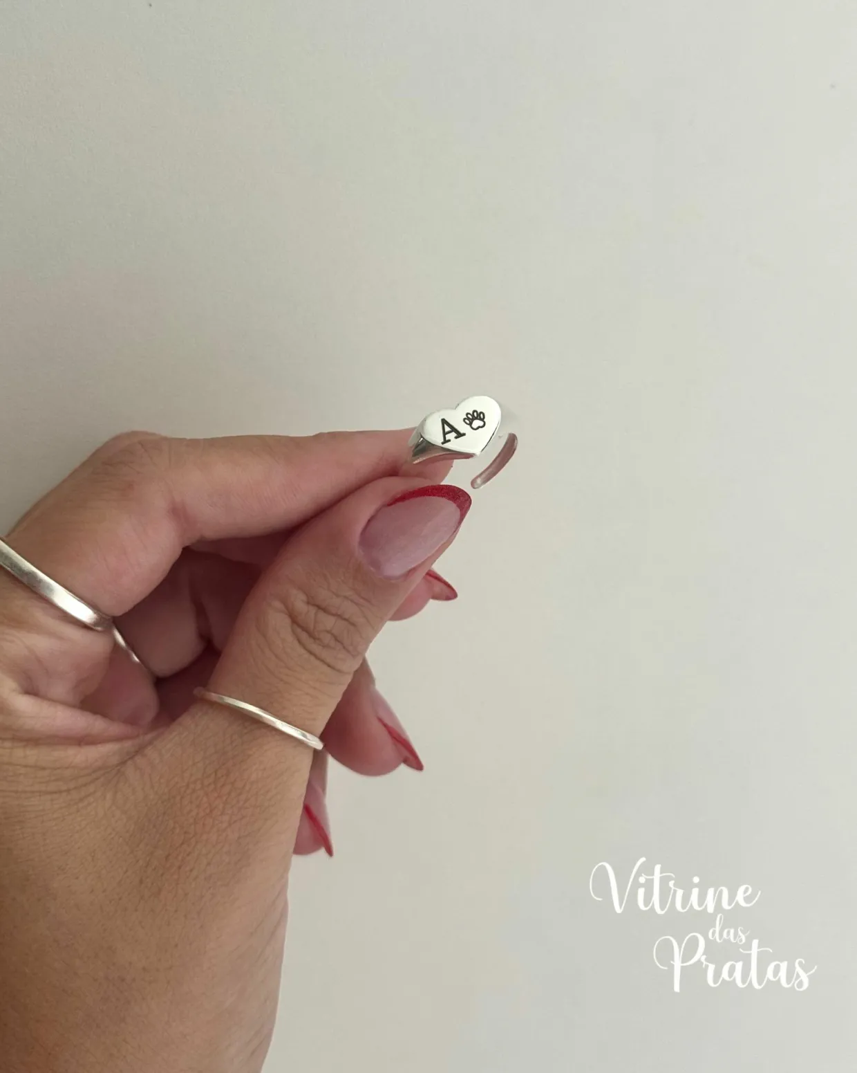 Anel Regulável Coração Personalizado