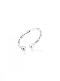 Anel Regulável Entrelaçado com Bolinhas