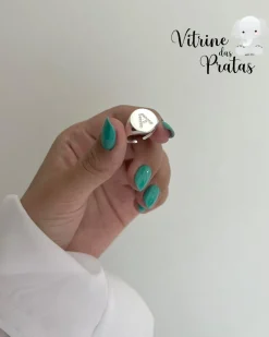 Anel Regulável Letra Cravejada