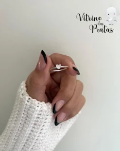 Anel Solitário Coração