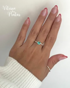 Anel Solitário Coração Turmalina