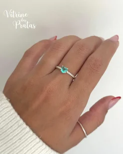 Anel Solitário Coração Turmalina