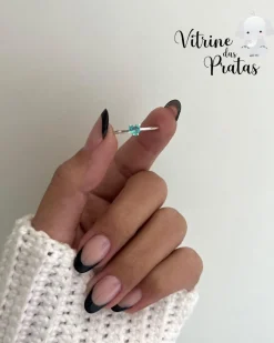 Anel Solitário Coração Verde