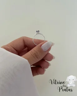 Anel Solitário Lilás