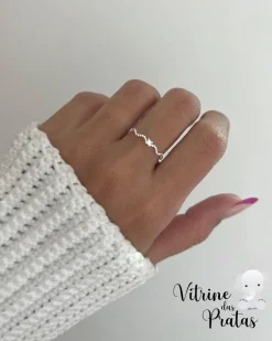 Anel Solitário Ondulado