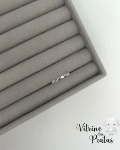 Anel Solitário Ondulado