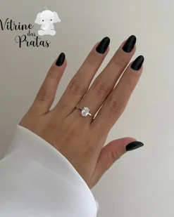 Anel Solitário Oval