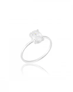 Anel Solitário Oval