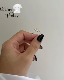 Anel Solitário Oval