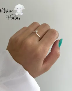 Anel Solitário Ponta