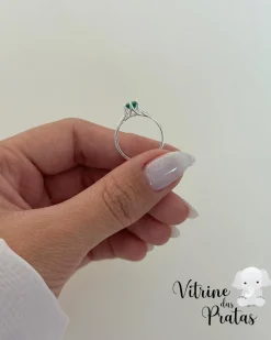 Anel Solitário Verde