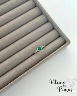 Anel Solitário Verde