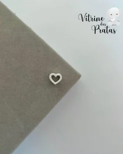 Berloque Separador Coração Cravejado Vazado