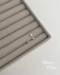 Brinco Baby Zircônia Rubi