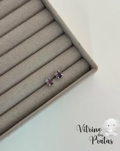 Brinco Zircônia Oval Ametista