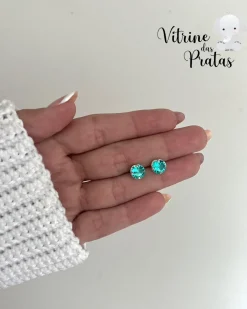 Brinco Zircônia Redonda Verde