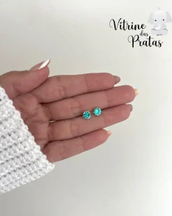 Brinco Zircônia Redonda Verde P