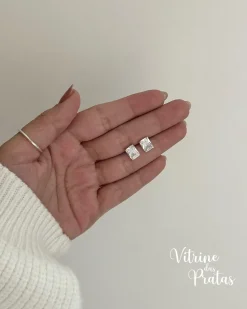 Brinco Zircônia Retangular