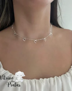 Choker Corações Pendurados