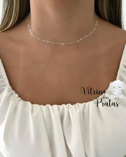 Choker Elos Corações