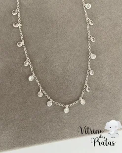 Choker Zircônias Penduradas