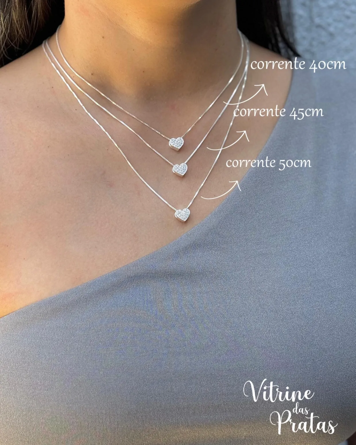 Colar Coração Cravejado