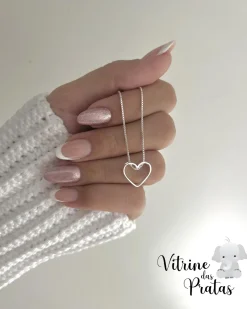 Colar Coração Vazado