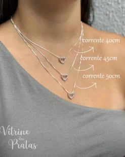 Colar Coração Vazado Cravejado Color