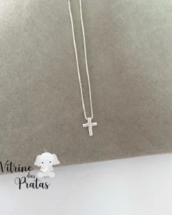 Colar Cruz Cravejada Mini