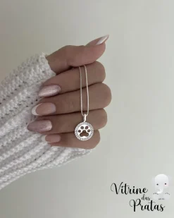 Colar Pata com Borda Cravejada