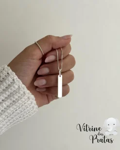 Colar Plaquinha Comprida Personalizada (LEIA A DESCRIÇÃO)