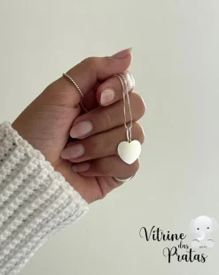 Colar Plaquinha Coração Personalizado (LEIA A DESCRIÇÃO)