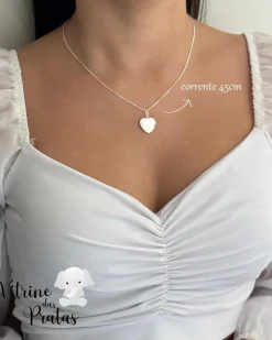 Colar Plaquinha Coração Personalizado (LEIA A DESCRIÇÃO)