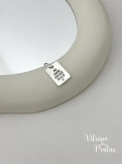 Colar Plaquinha Quadrada Personalizada (LEIA A DESCRIÇÃO)