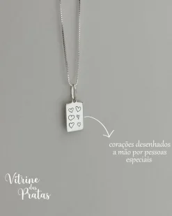 Colar Plaquinha Quadrada Personalizada (LEIA A DESCRIÇÃO)